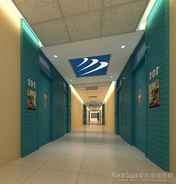 動(dòng)漫游戲?qū)嵱?xùn)基地走廊一角